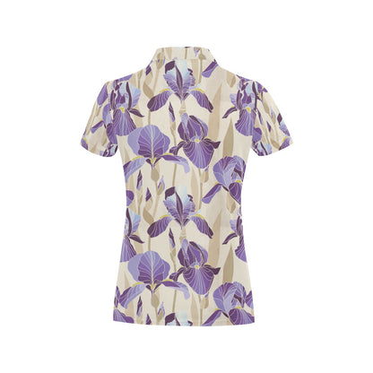 Iris Pattern Print Design IR02 Women's Polo Shirt