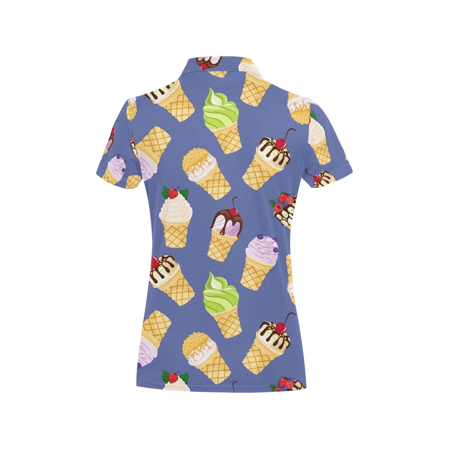 Ice Cream Pattern Print Design IC03 Women's Polo Shirt