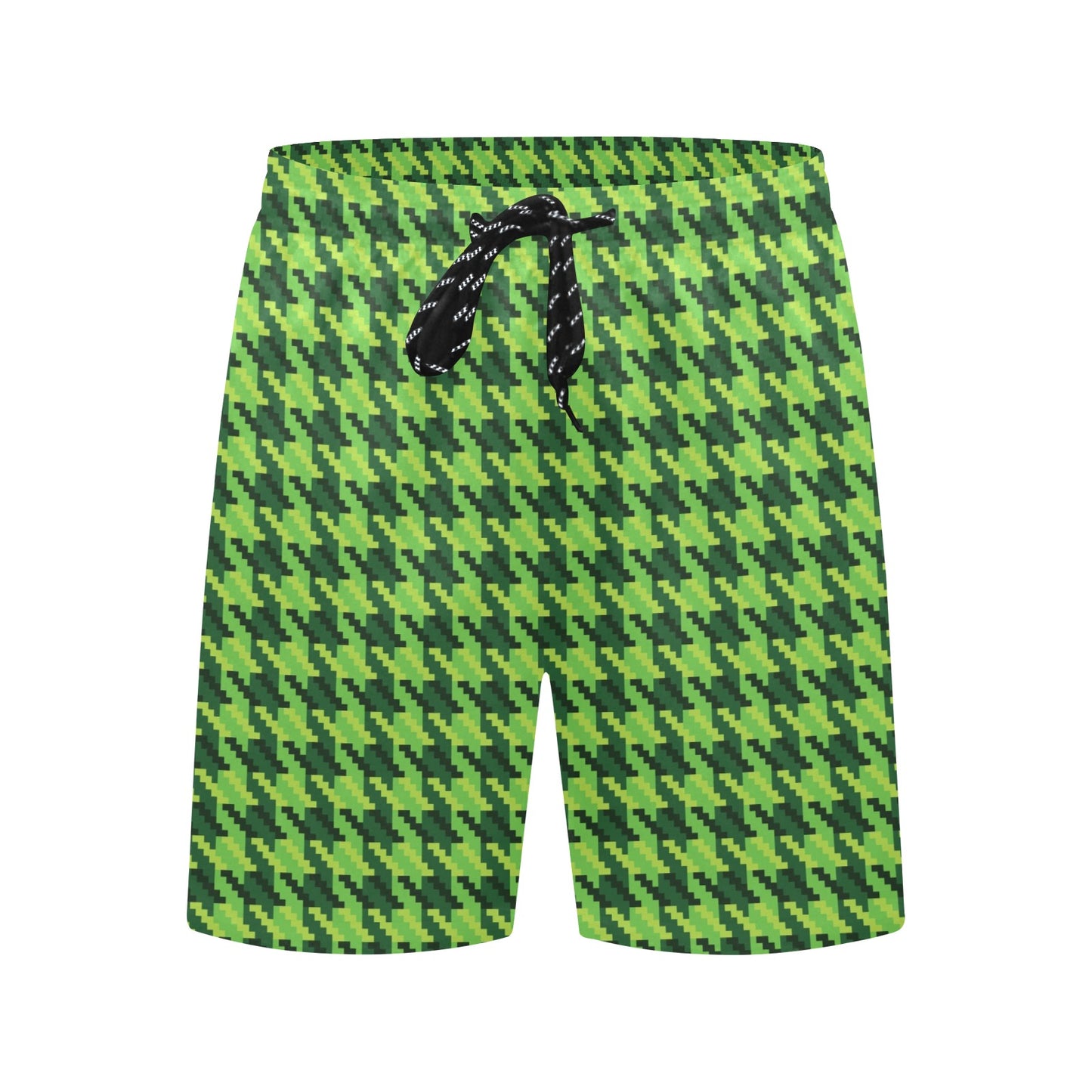 St Patricks Day Houndstooth Pattern Print LKS301 Men's Swim Trunks Beach Shorts