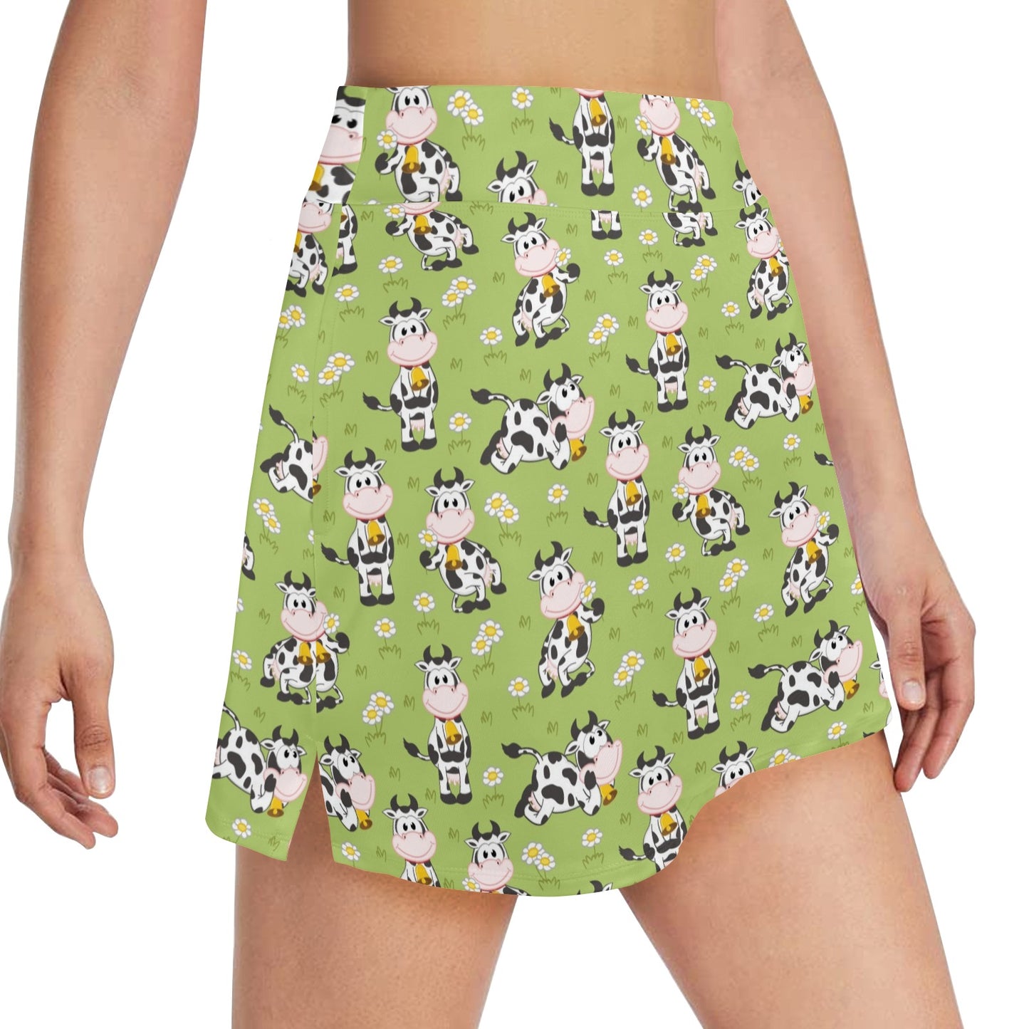 Cattle Print Design LKS401 17" Golf & Pickleball Skort with Pockets
