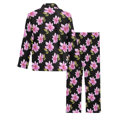 Magnolia Pattern Print Design MAG06 Men's Long Pajama Set