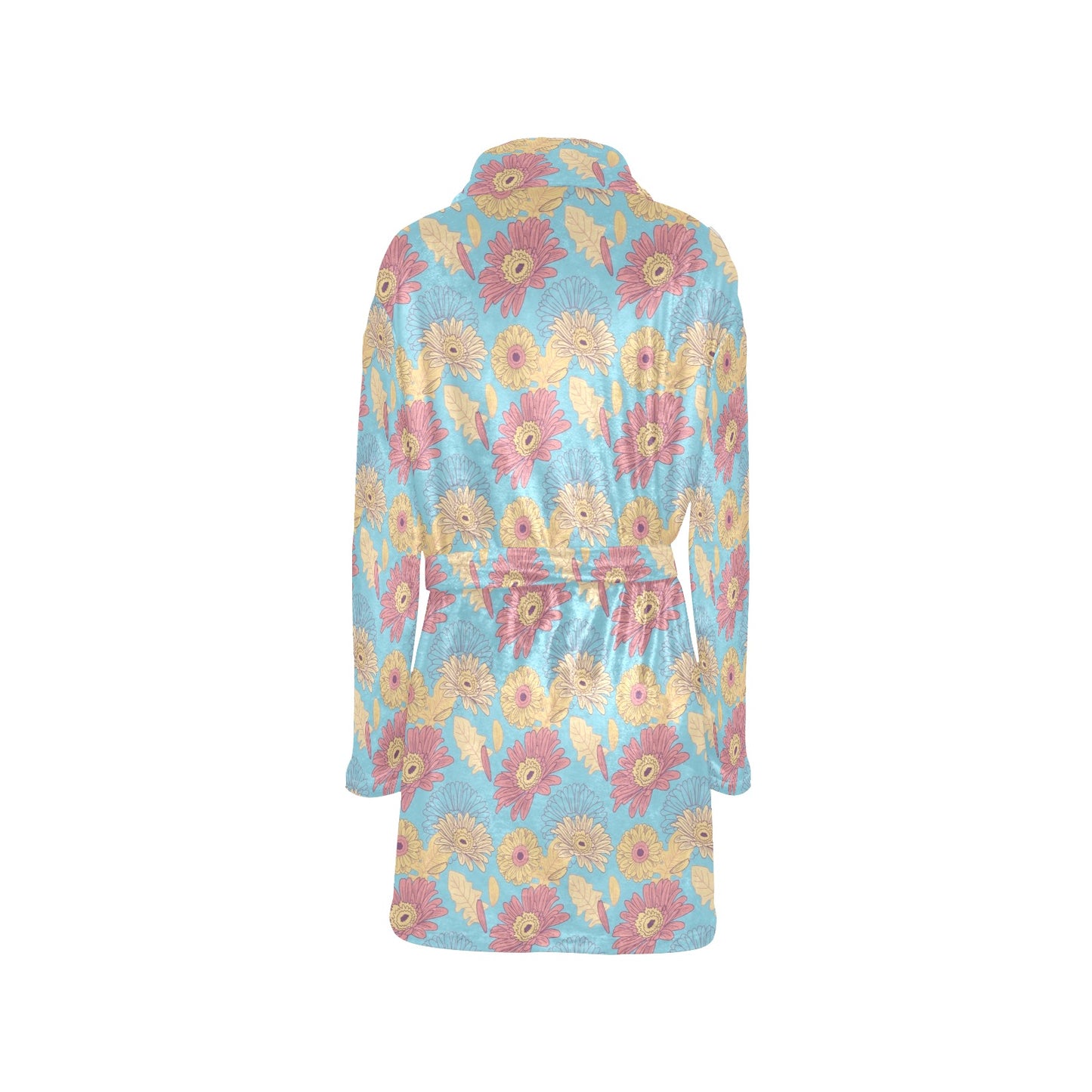 Gerberas Pattern Print Design GB04 Women's Fleece Robe