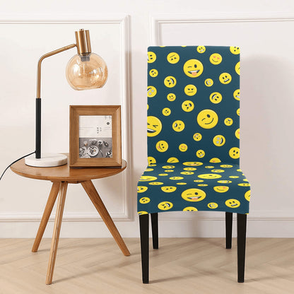 Smiley Face Emoji Print Design LKS301 Dining Chair Slipcover