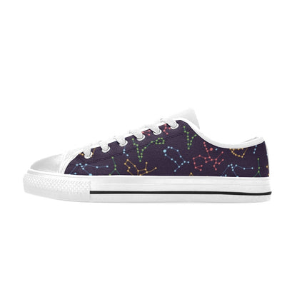 Zodiac Print Design LKS301 Women's White Low Top Shoes
