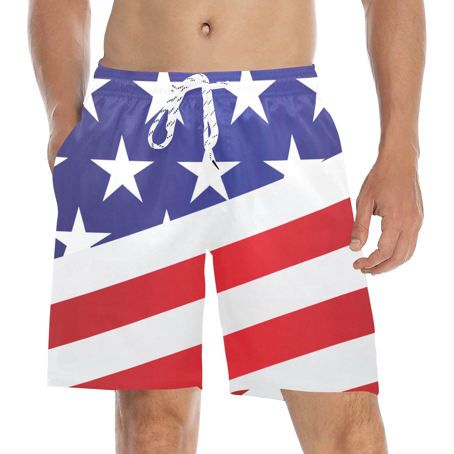 American flag Print Men's Swim Trunks Beach Shorts