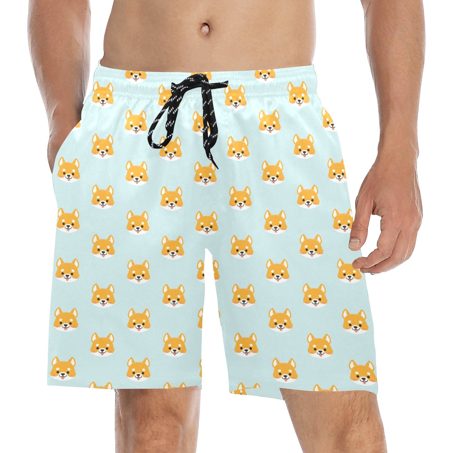 Shiba Inu Print Design LKS301 Men's Swim Trunks Beach Shorts