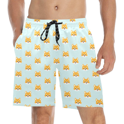 Shiba Inu Print Design LKS301 Men's Swim Trunks Beach Shorts