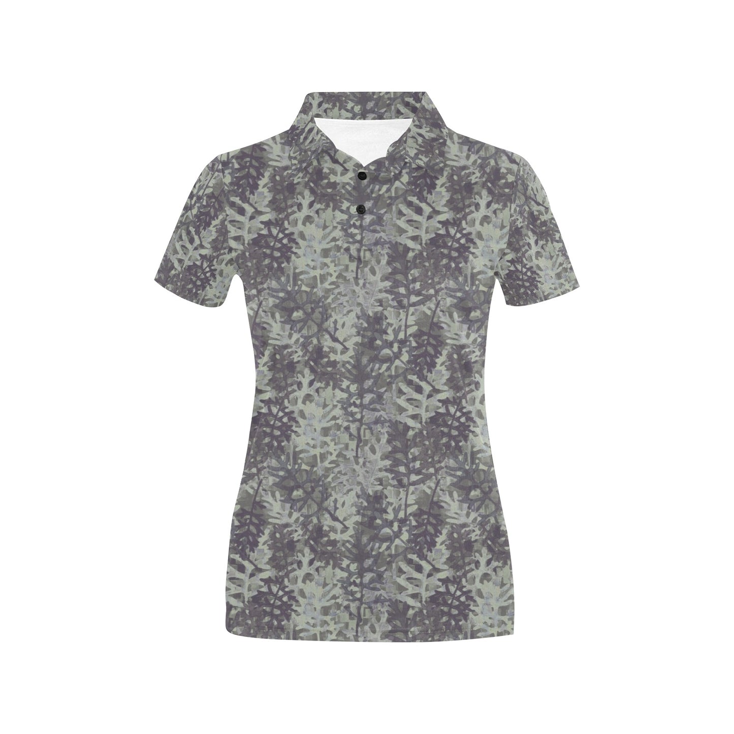 Camouflage Fern Pattern Print Design 05 Women's Polo Shirt