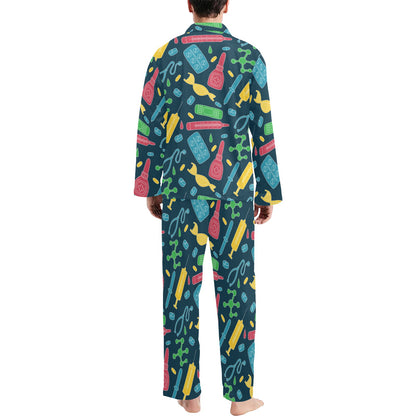Phlebotomist Pattern Print Design A03 Men's Long Pajama Set