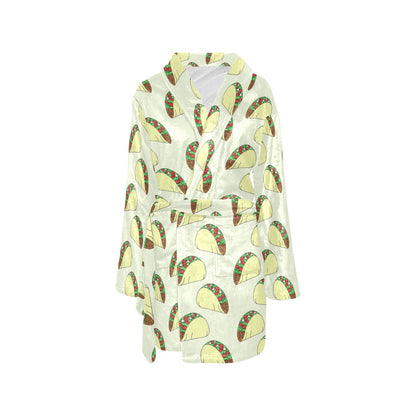 Taco Pattern Print Design TC05 Women's Fleece Robe