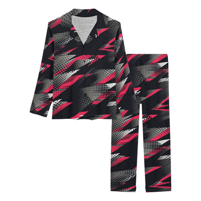 Racing Style Pattern Print Design A04 Women's Long Pajama Set