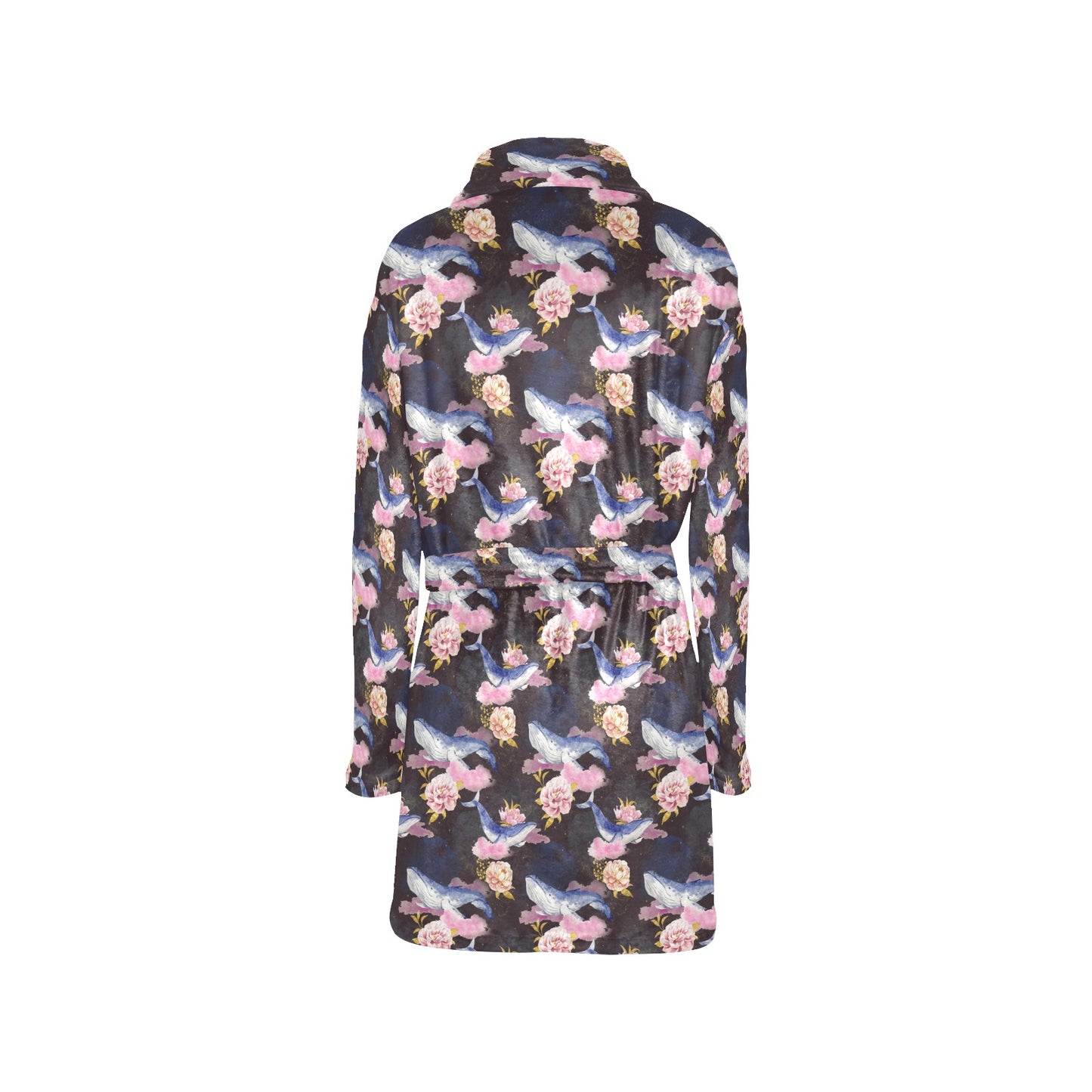 Blue Whale Print Design LKS401 Women's Fleece Robe