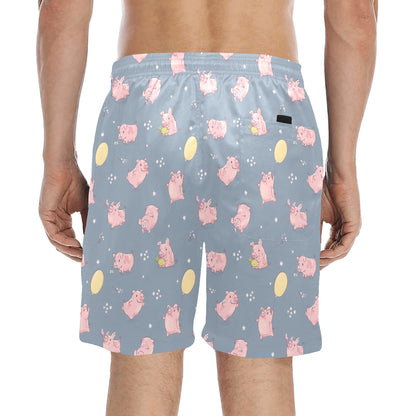 Pig Print Design LKS405 Men's Swim Trunks Beach Shorts