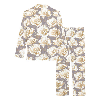Anemone Pattern Print Design AM05 Women's Long Pajama Set