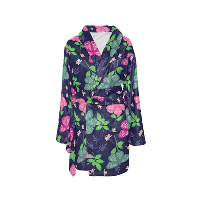 Monarch Butterfly Pattern Print Design 03 Women's Fleece Robe