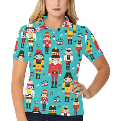 Nutcracker Pattern Print Design A03 Women's Polo Shirt