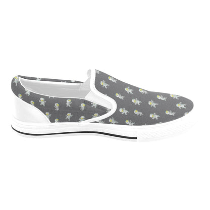 Mummy Print Design LKS305 White Slip Ons Canvas Women's Shoes