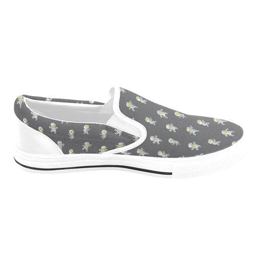 Mummy Print Design LKS305 White Slip Ons Canvas Women's Shoes