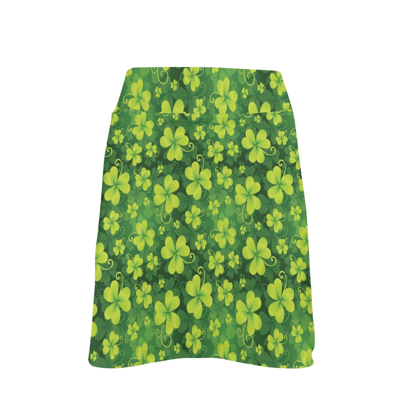 Shamrock Clover Print 17" Golf & Pickleball Skort with Pockets