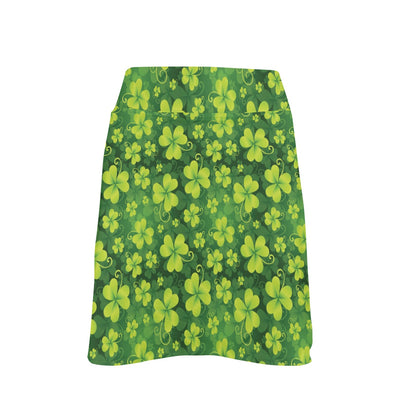 Shamrock Clover Print 17" Golf & Pickleball Skort with Pockets
