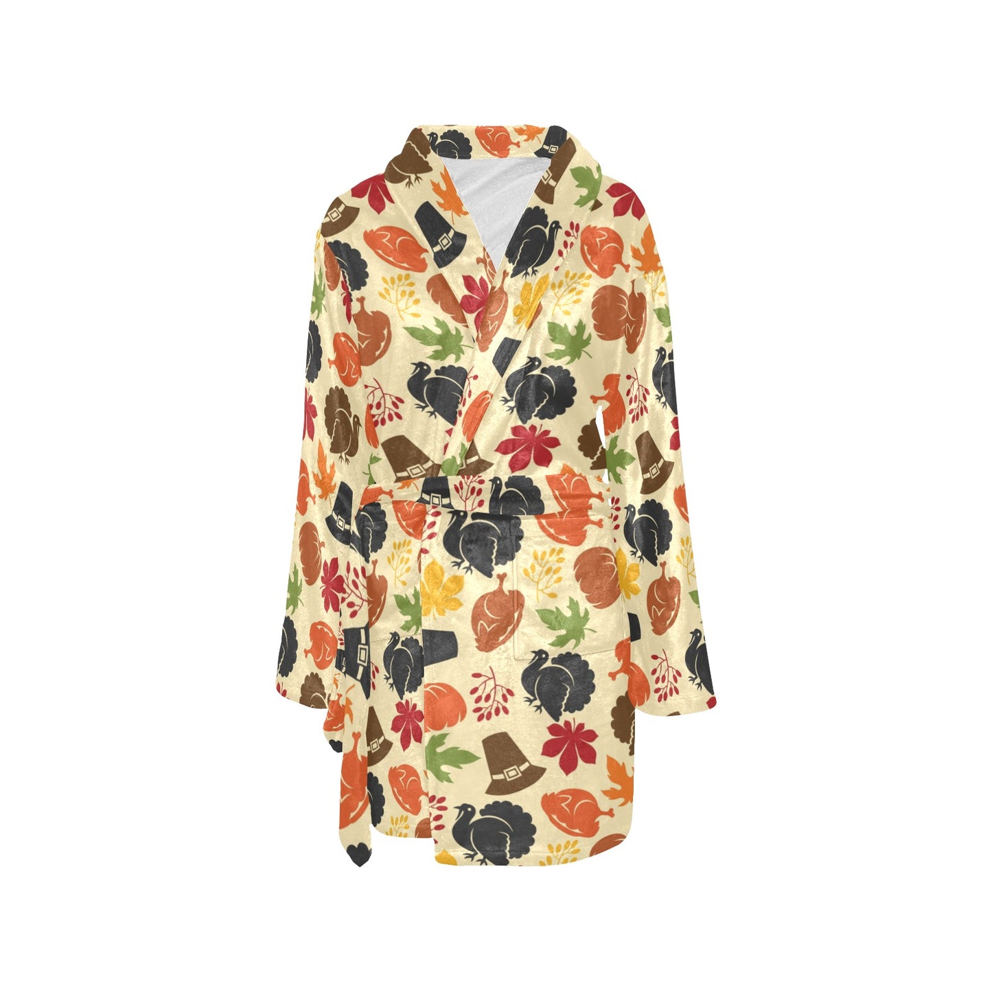 Thanksgiving Print Design LKS303 Women's Fleece Robe