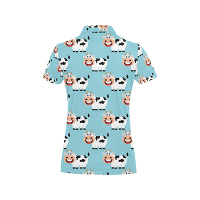 Cattle Cute Pattern Print Design 01 Women's Polo Shirt