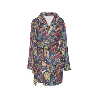 Paisley Boho Pattern Print Design A03 Women's Fleece Robe