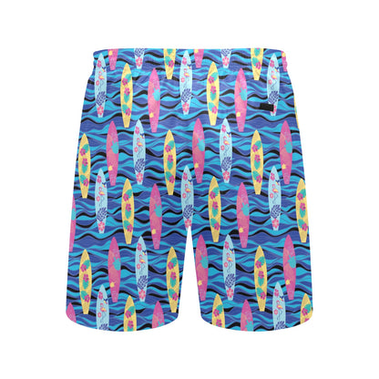 Surfboard Print Design LKS304 Men's Swim Trunks Beach Shorts