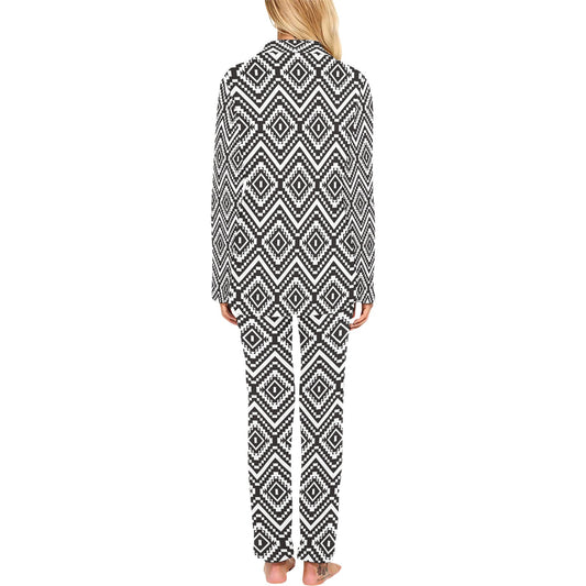 Tribal Pattern Print Design LKS303 Women's Long Pajama Set