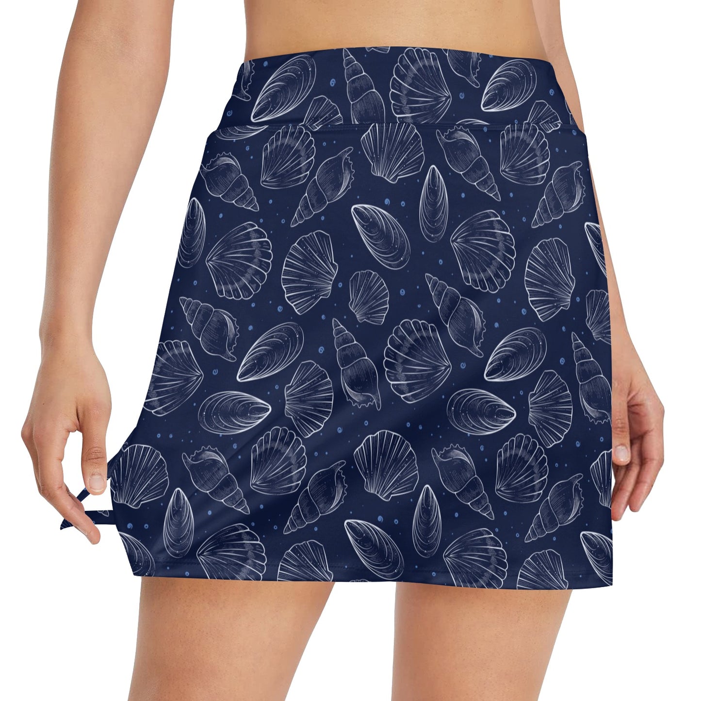 Seashell Print Design LKS3011 17" Golf & Pickleball Skort with Pockets
