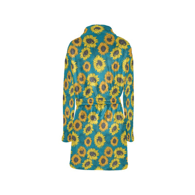 Sunflower Print Design LKS301 Women's Fleece Robe