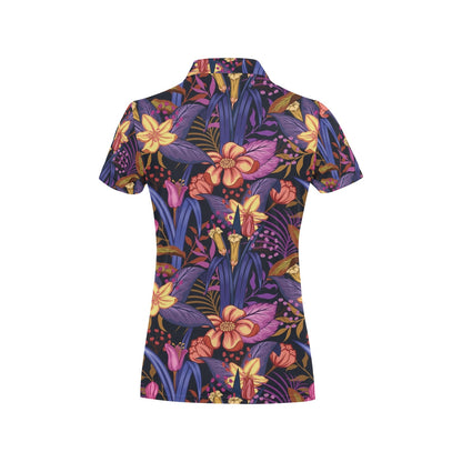 Lily Pattern Print Design LY016 Women's Polo Shirt