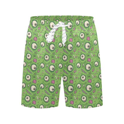 Zombie Eyes Design Pattern Print Men's Swim Trunks Beach Shorts