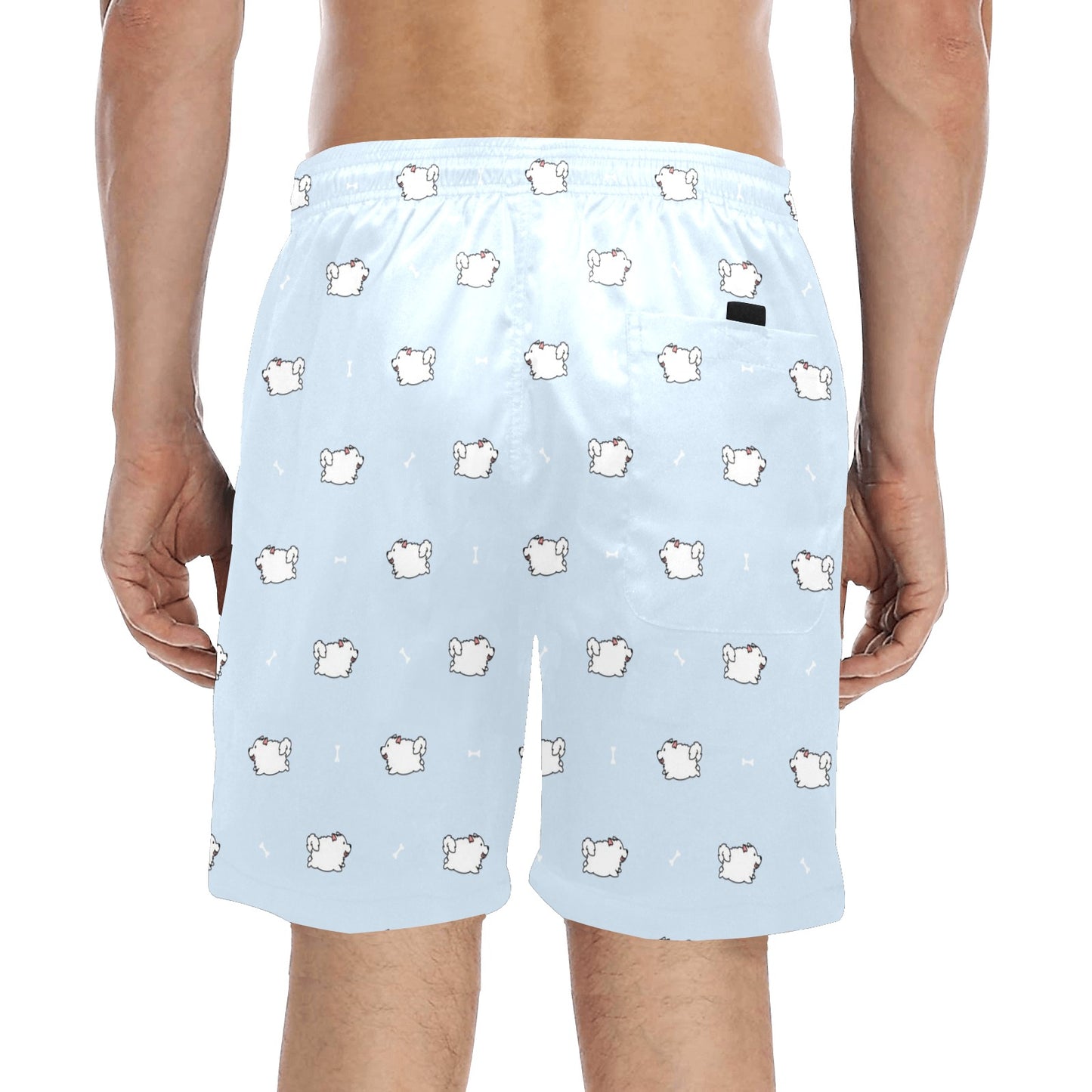Samoyeds Print Design LKS302 Men's Swim Trunks Beach Shorts
