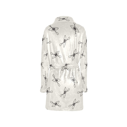 Kayak Pattern Print Design 01 Women's Fleece Robe