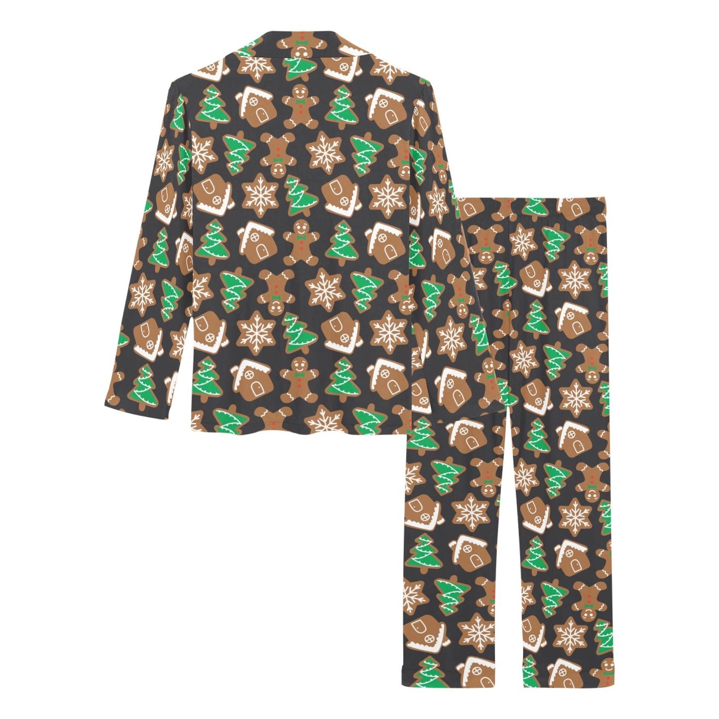 Gingerbread Pattern Print Design 02 Women's Long Pajama Set