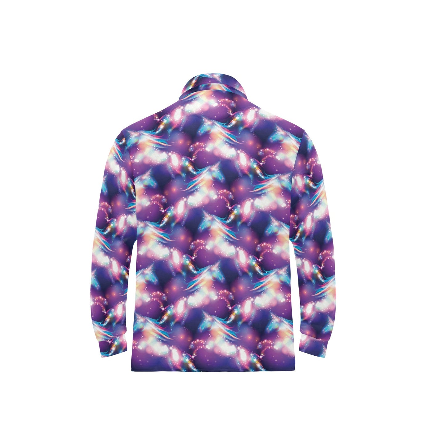 Unicorn Dream Long Sleeve Polo Shirt For Men's