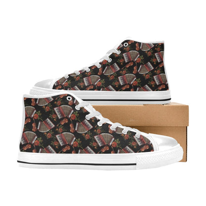 Accordion Print Design LKS403 Men's High Top Canvas Shoes