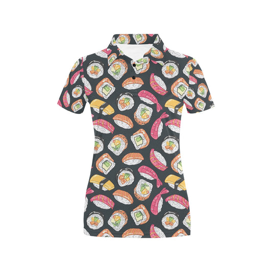 Sushi Print Design LKS306 Women's Polo Shirt