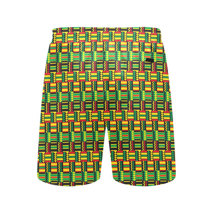 African Zip Zag Print Pattern Men's Swim Trunks Beach Shorts