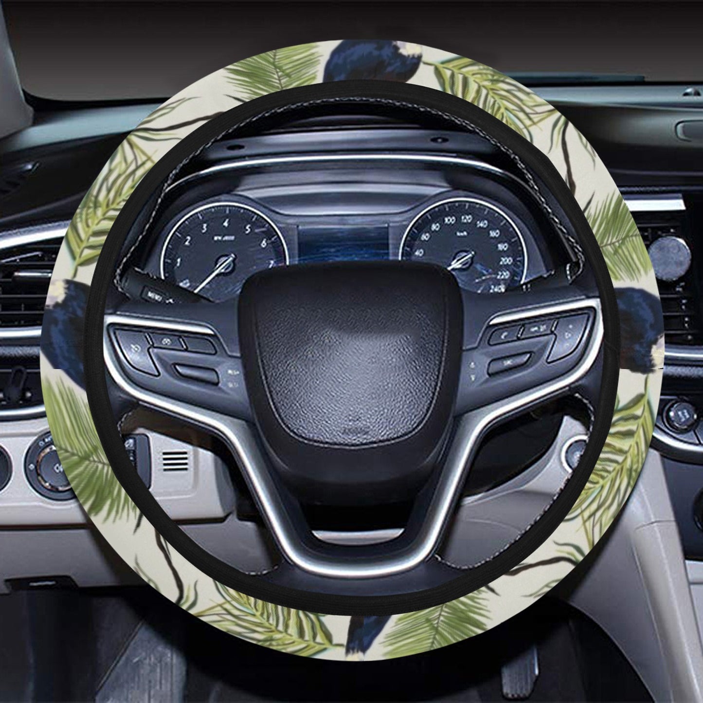 Toucan Print Design LKS308 Steering Wheel Cover with Elastic Edge
