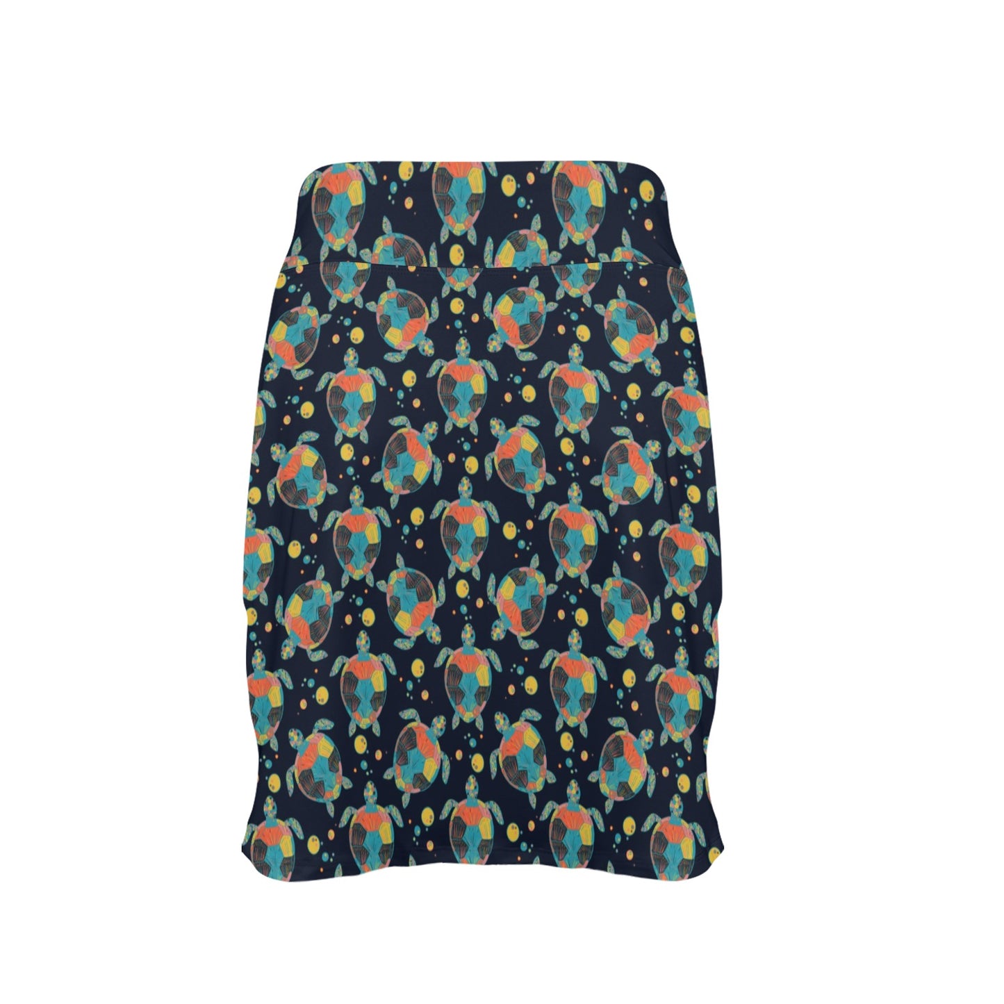 Sea Turtle Colorful with bubble Print 17" Golf & Pickleball Skort with Pockets