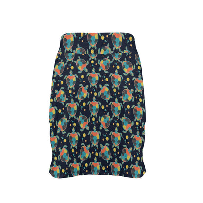 Sea Turtle Colorful with bubble Print 17" Golf & Pickleball Skort with Pockets