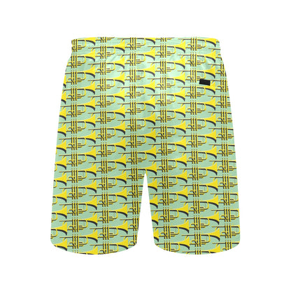 Trumpet Vintage Design Print Men's Swim Trunks Beach Shorts
