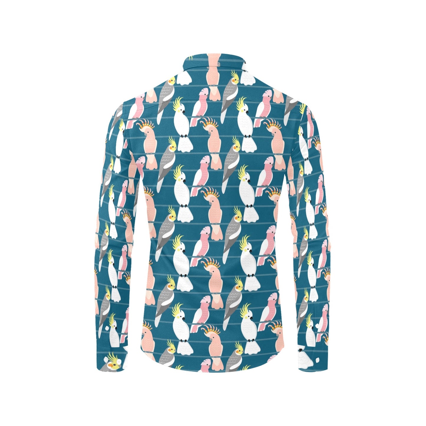 Cockatoo Print Design LKS401 Men's Long Sleeve Dress Shirt
