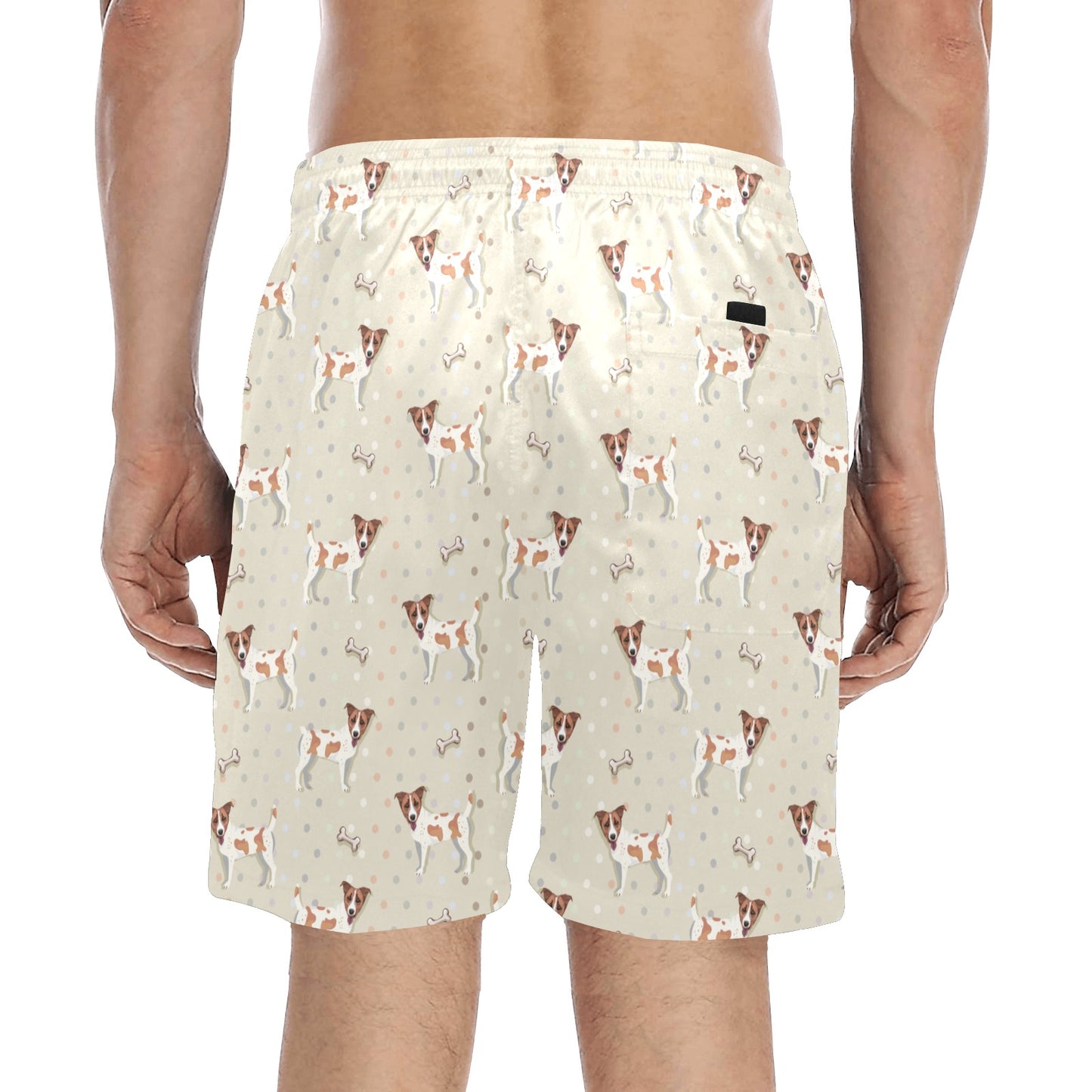Russell Terriers With Bone Print Design LKS302 Men's Swim Trunks Beach Shorts