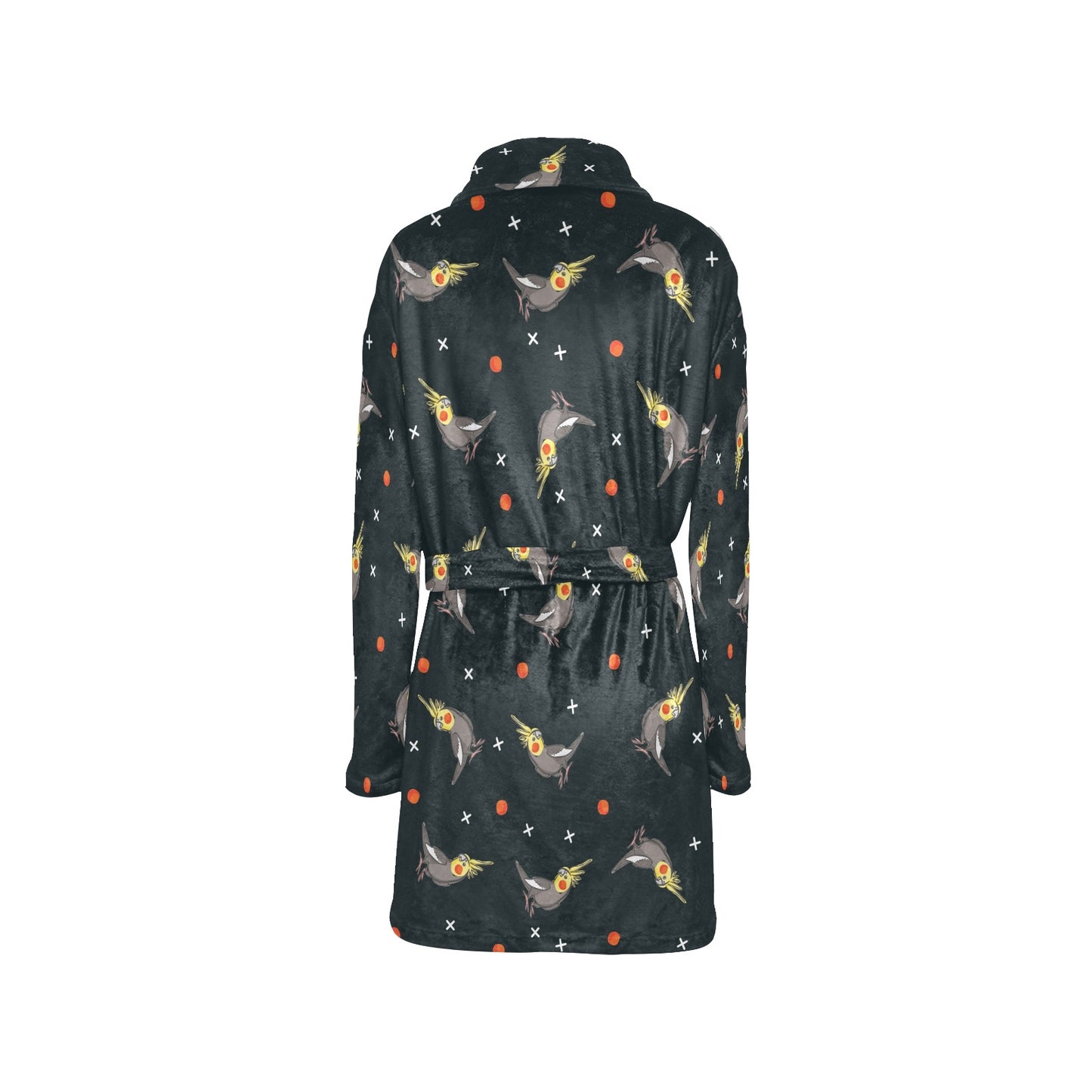Cockatiel Pattern Print Design 02 Women's Fleece Robe