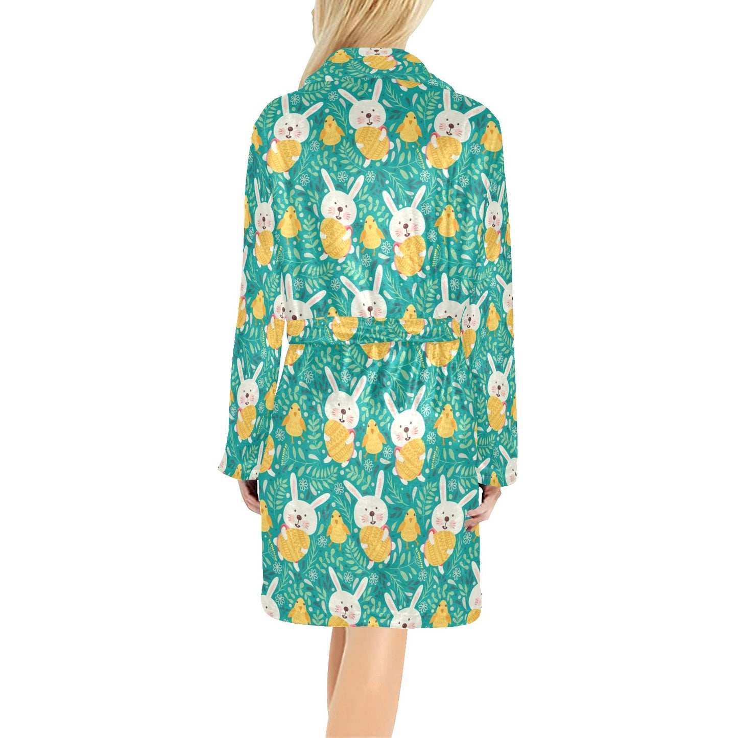 Easter Eggs Pattern Print Design RB02 Women's Fleece Robe