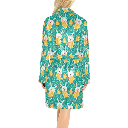 Easter Eggs Pattern Print Design RB02 Women's Fleece Robe