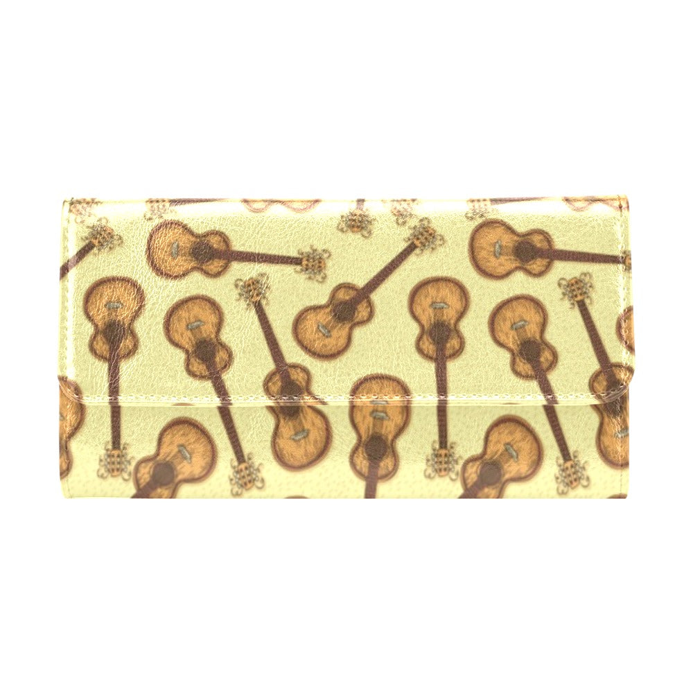 Acoustic Guitar Print Design LKS402 Women's Trifold Wallet